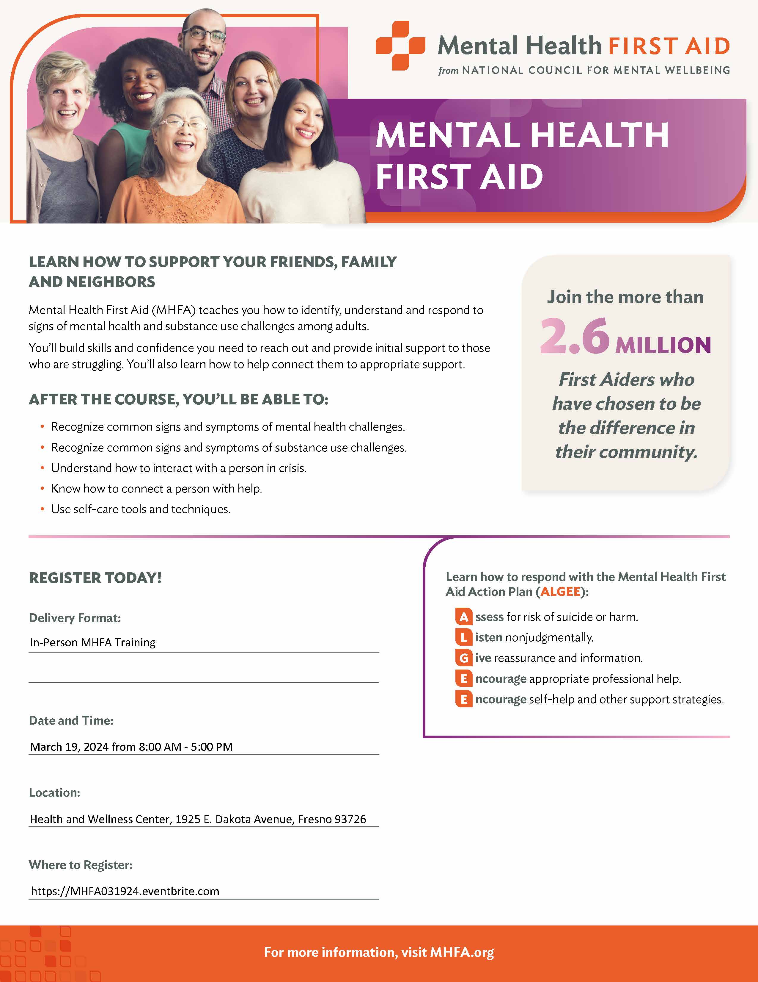 Mental Health First Aid March 19 2024 County Of Fresno   Mhfa Flyer 3.19.2024 