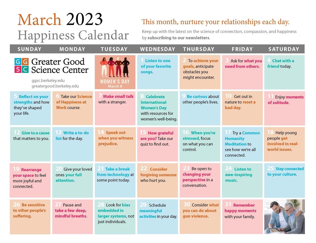 March 2023 - Happiness Calendar - County of Fresno